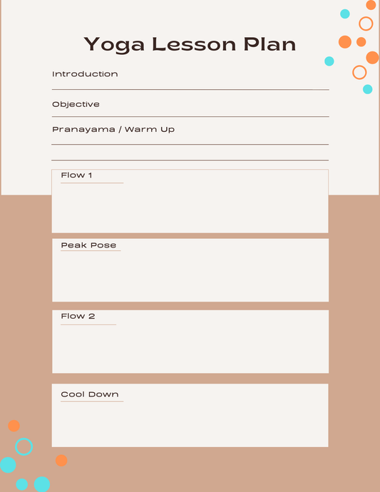 Yoga Lesson Plan Sequence Sheet PDF